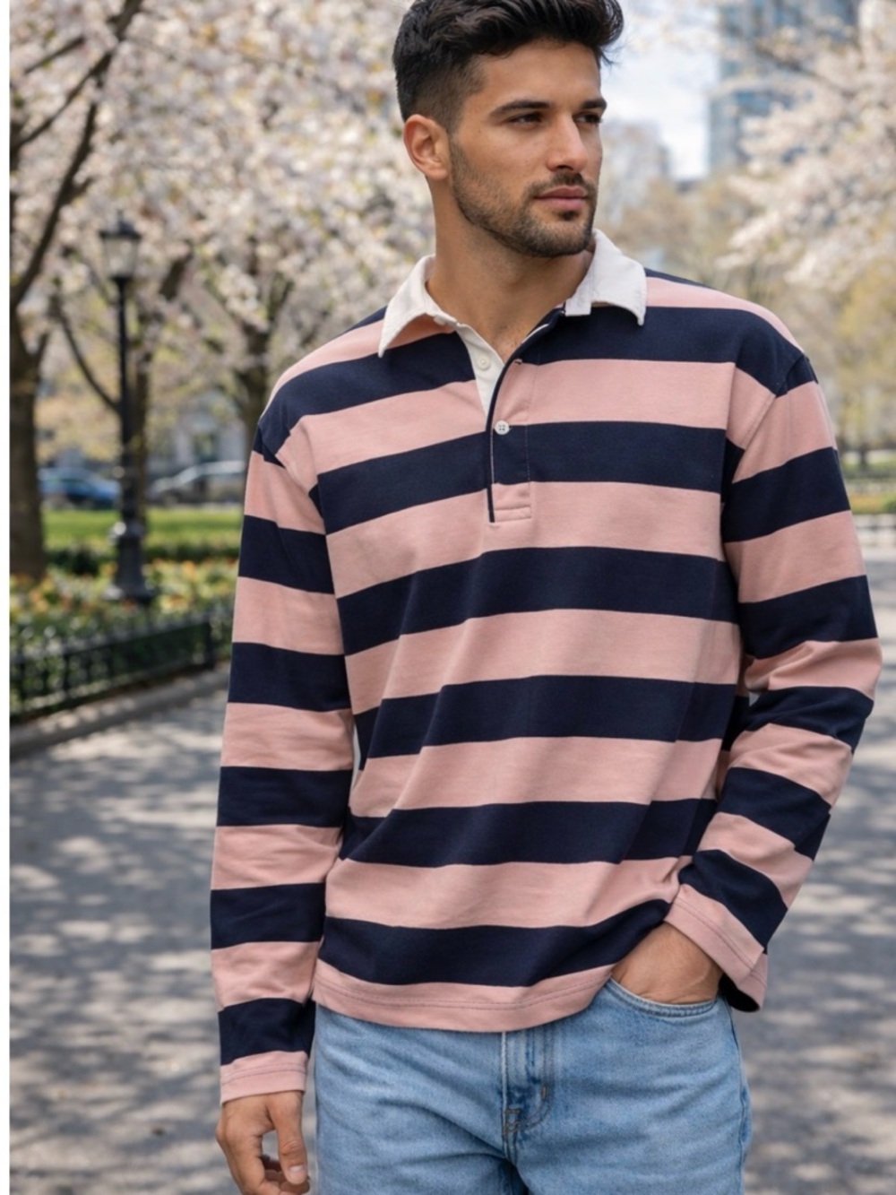 First Love Pink and Gray Top